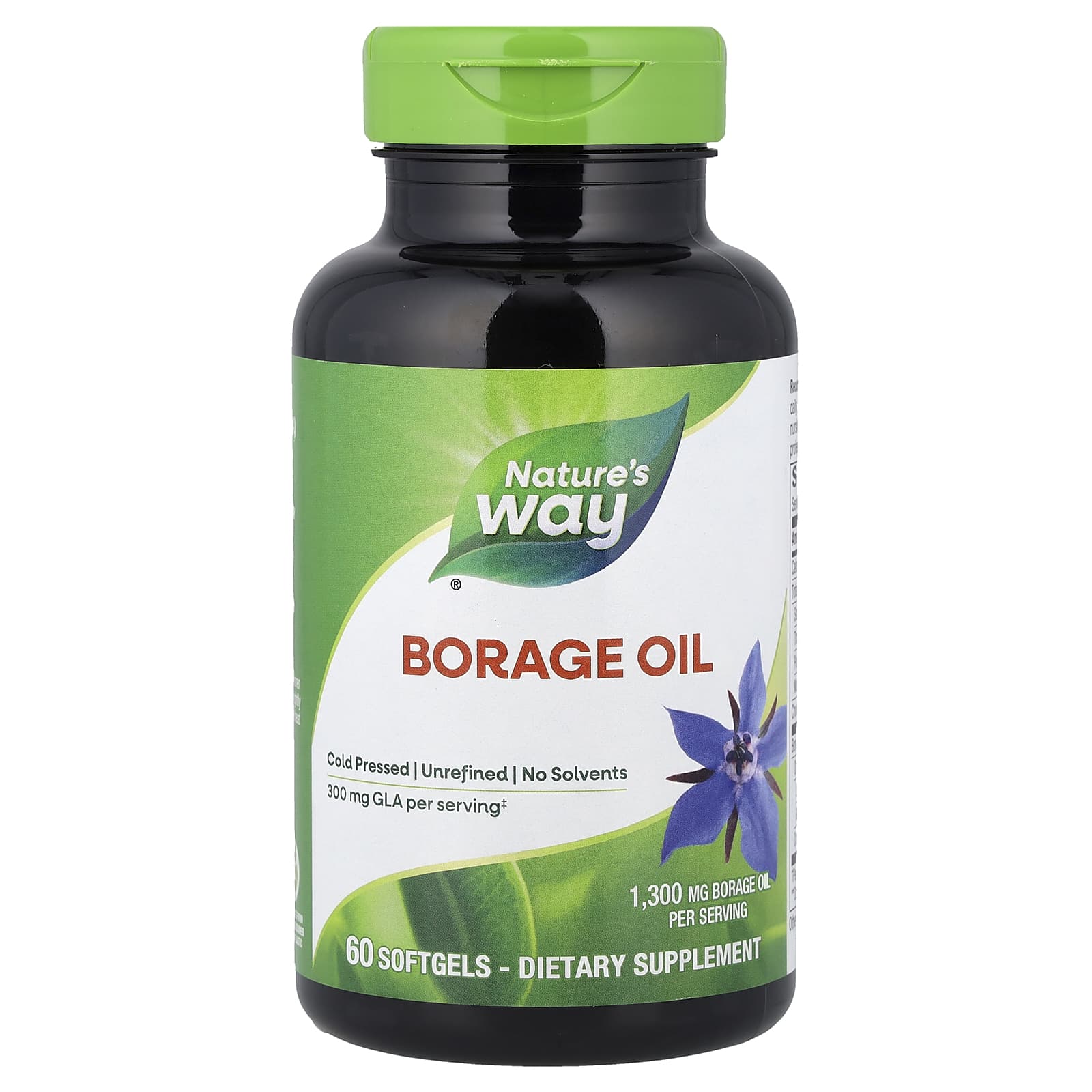 Nature’s Way, Borage Oil, 1,300 mg, 60 Softgels UPC 033674154137 | Hilife Vitamins